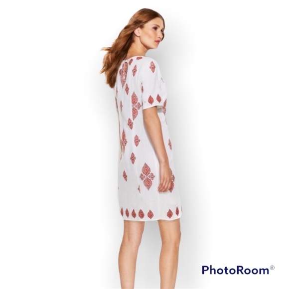 Michael Kors White Embroidered T Shirt Shift Dress size 4 - Picture 2 of 11